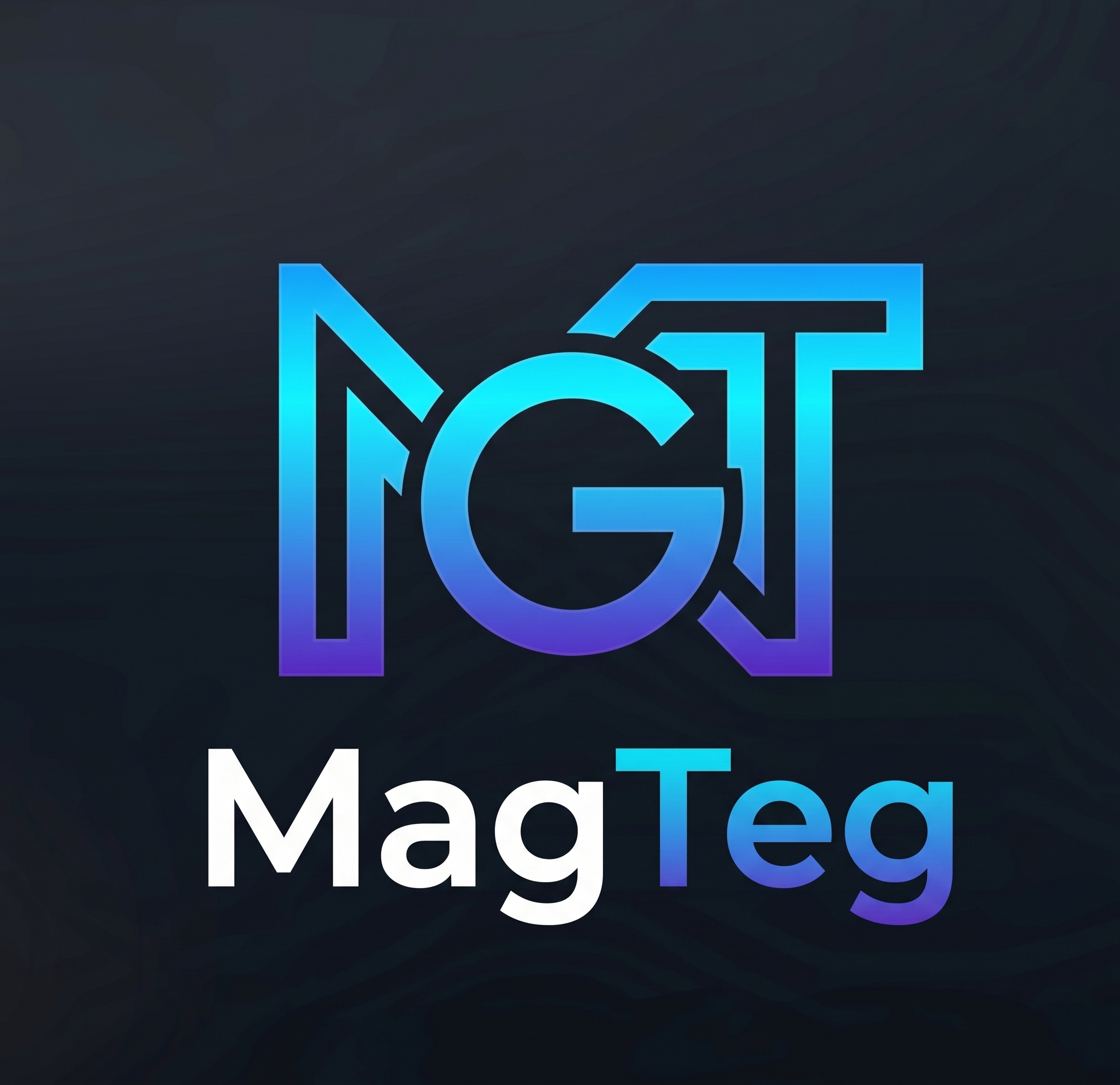 Logotipo oficial da MagTeg Soluções Digitais sobre fundo escuro